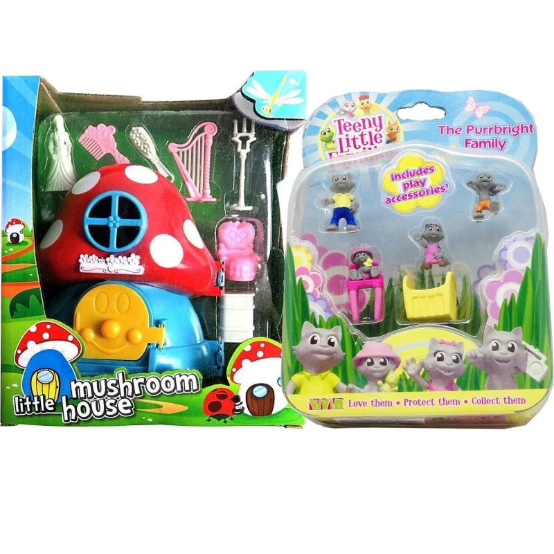 Игрален комплект Chippo Teeny Little Family Къщичка Гъбка, The Walnut Family- семейство Котки, 52028-3